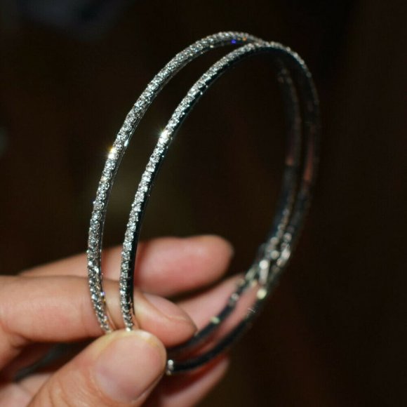New 925 Sterling Silver Hoop Earrings - Picture 2 of 2